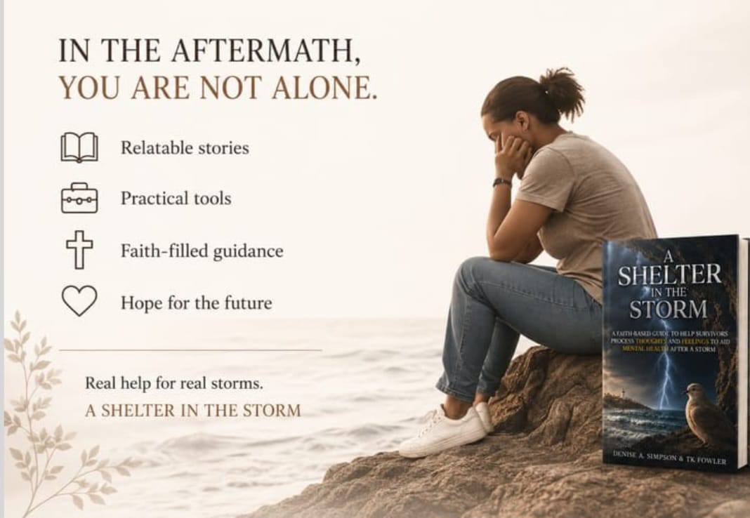 Woman sitting by the sea in reflection with book cover