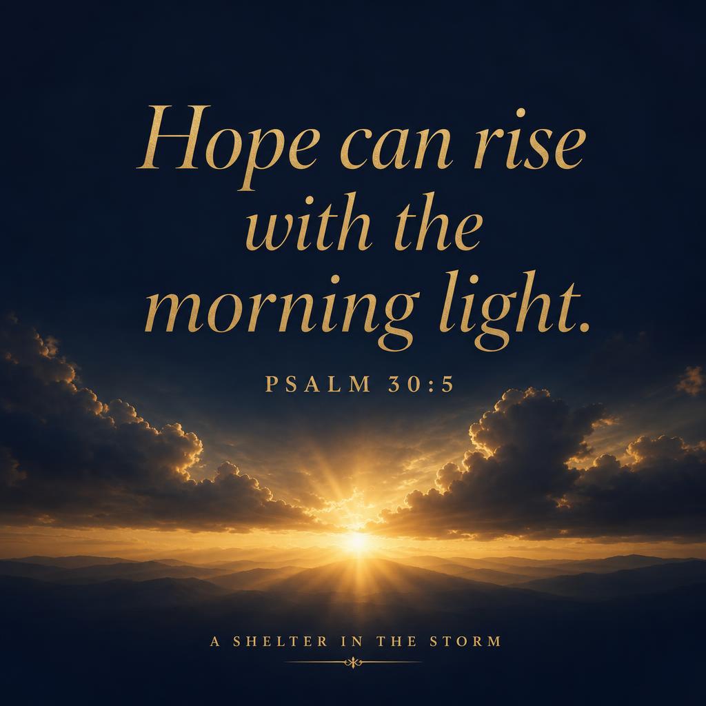 Hope can rise with the morning light. — Psalm 30:5